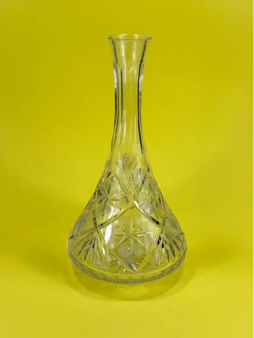 Crystal Glass Decanter or Vase - Vintage Starburst Pattern